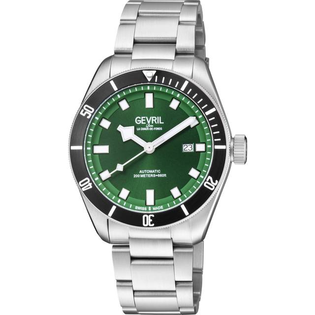 Yorkville 48606 Swiss Automatic SW200 Green Dial Stainless Steel Watch - Grey - One Size