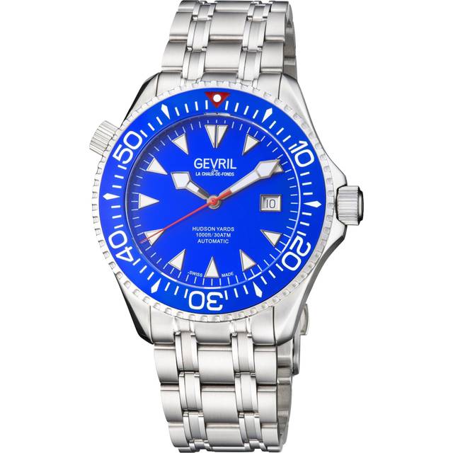 Hudson Yards 48801 Swiss Automatic Sellita SW200 Blue Dial Stainless Steel Watch - Grey - One Size