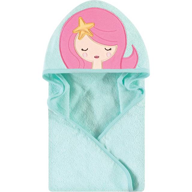 Hudson Baby Unisex Baby Cotton Animal Face Hooded Towel  Mermaid  One Size