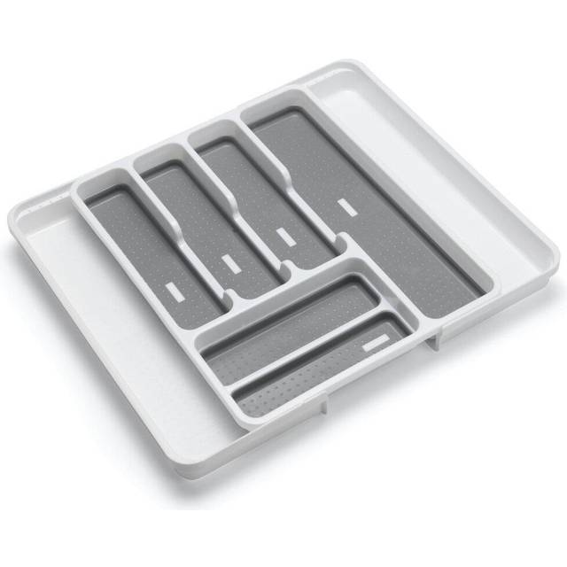 ADDIS Extendable Drawer Organiser, White/Grey