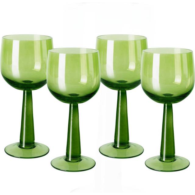 HKliving The Emeralds Vinglas Höga 4-pack 20 cl Limegrön - Grön