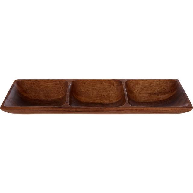 3-Section Rectangle Serving Dish - Acacia Wood