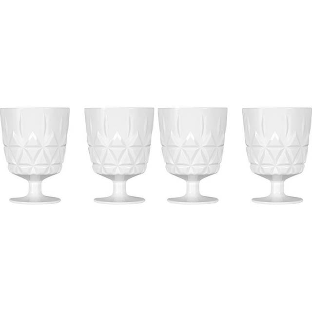 Picknick Glass With Foot Acrylic 4-pack, White