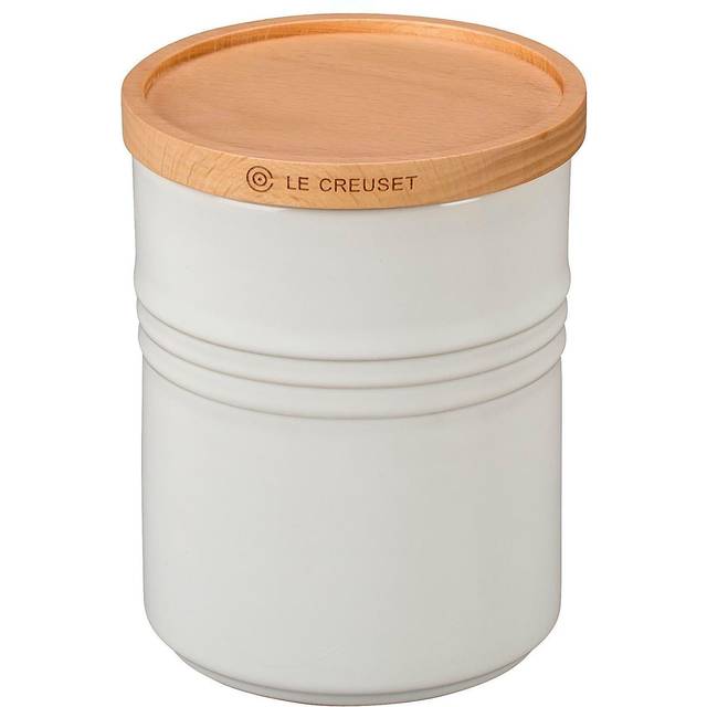 "Le Creuset Stoneware Canister with Wood Lid  2.5 qt. (5.5"""" diameter)"