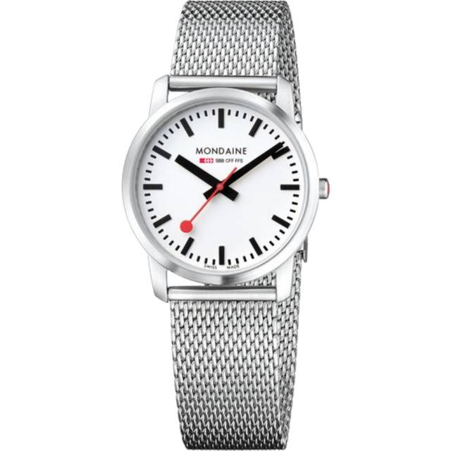 Modaine A400.30351.16SBZ Unisex Simply Elegant Mesh Strap Watch, Silver/White