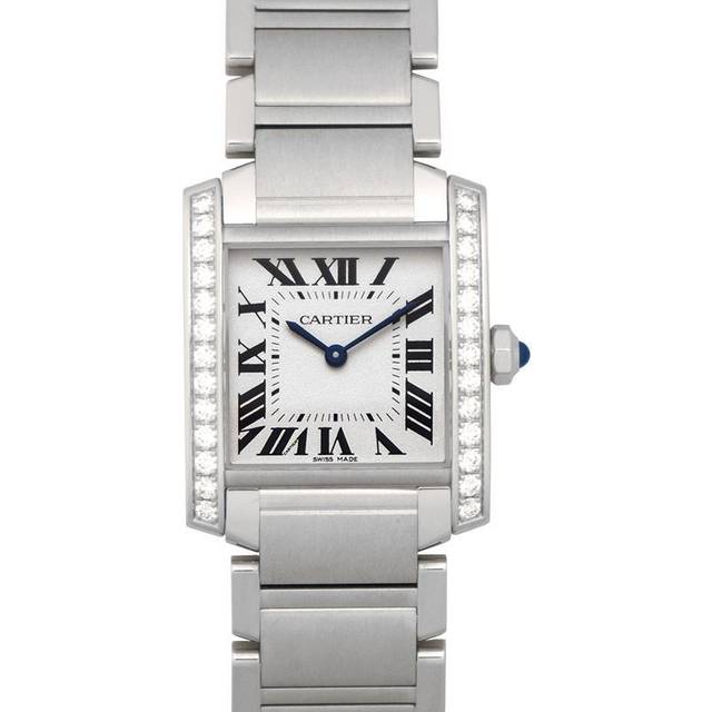 Cartier - Tank Française 25.05mm Medium Stainless Steel And Diamond Watch - Silver - One size
