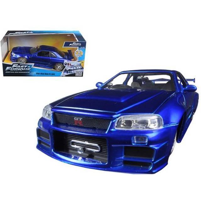 Brians Nissan GTR Skyline R34 RHD (Right Hand Drive) Blue "Fast & Furious" Movie 1/24 Diecast Model Car by Jada