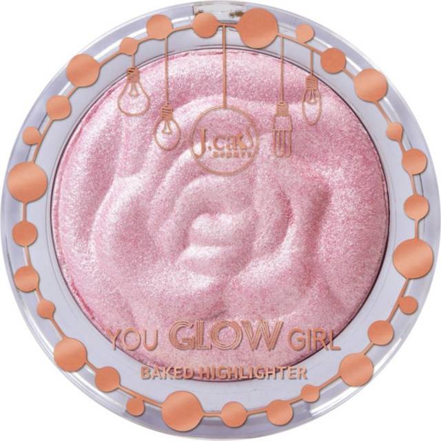 J.Cat Beauty You Glow Girl Baked Highlighter Wypiekany Rozświetlacz Do Twarzy - Rose