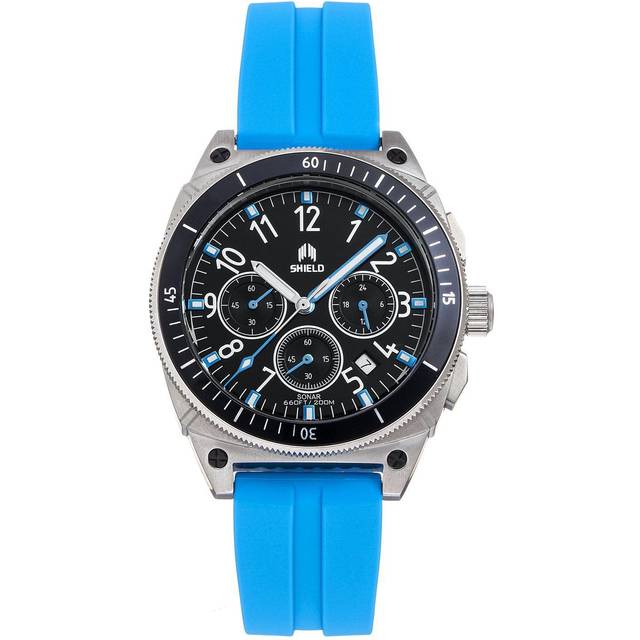 Shield Mens Sonar Chronograph Strap Watch w/Date - Sky Blue Stainless Steel - One Size