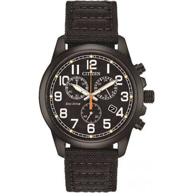 Citizen Eco-Drive Military Black Fabric Strap Watch AT0205-01E