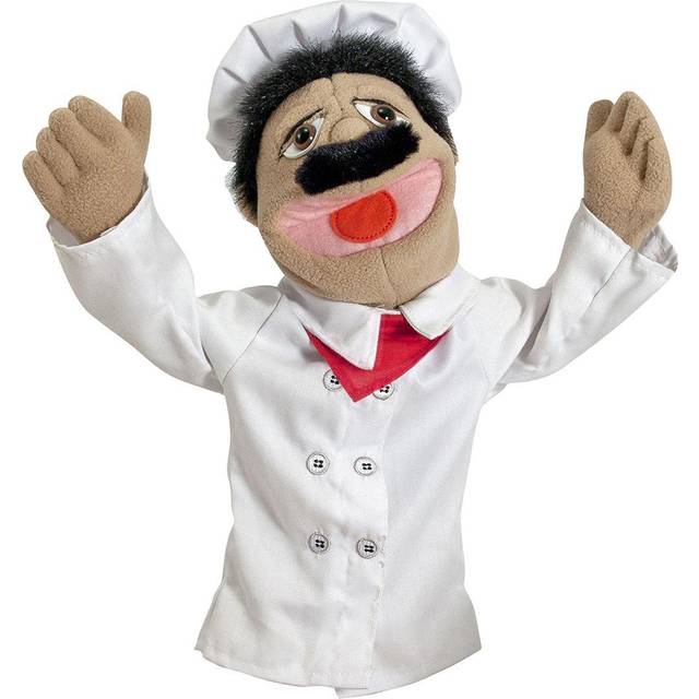 Melissa & Doug Chef Puppet (Al Dente) with Detachable Wooden Rod - Pretend Play Chef Puppet Chef Pepe