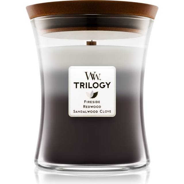 WoodWick Medium Hourglass Candle  Warm Woods - Premium Soy Blend Wax  Pluswick Innovation Wood Wick  Made in USA