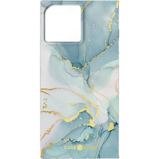 Case-Mate - BLOX - Rektangulärt fodral för iPhone 13 Pro Max - Smal - Lätt - 10 fot droppskydd - Glaciärmarmor