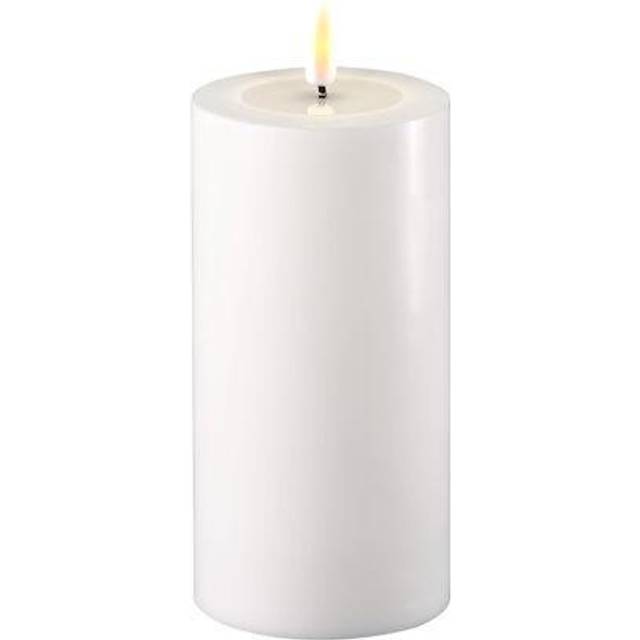 Deluxe Homeart LED Kerze Echtwachs fernbedienbar 7,5x15 cm weiß