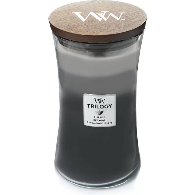 Woodwick Warm Woods Trilogy Candle, Grey, Large
