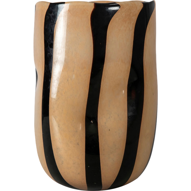 ByOn - Curve Vas Curt 30 cm Beige/Svart Randig