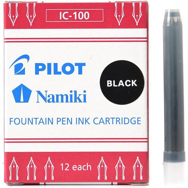 Pilot Fountain Pen Ink Cartridge - Black Ink - Eco-friendly - 12 / Box - TAA Compliance