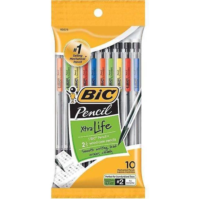 BIC Xtra Life Mechanical Pencils 10/Pkg-Clear Barrels