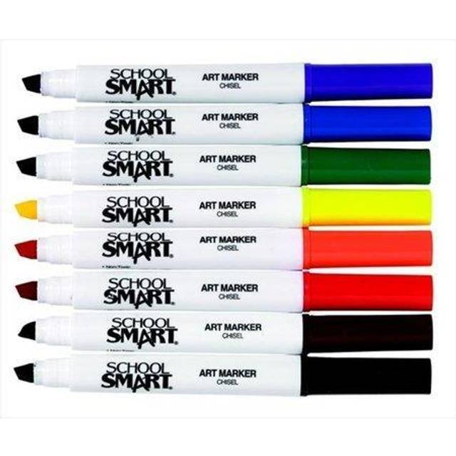 Non-Toxic Watercolor Marker, Chisel Tip, Assorted Colors, Pack 8