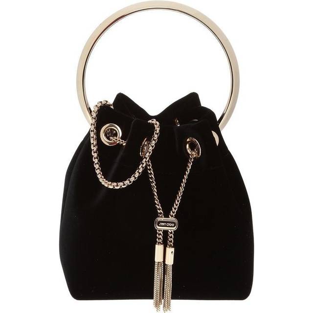 Jimmy Choo Black Bon Velvet Top-handle Bag 14x15x9.5cm - BLACK