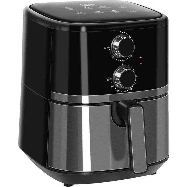 HOMCOM 800-122V70 1500W 4.5L Air Fryer Oven With Rapid Air Circulation - Black, Black
