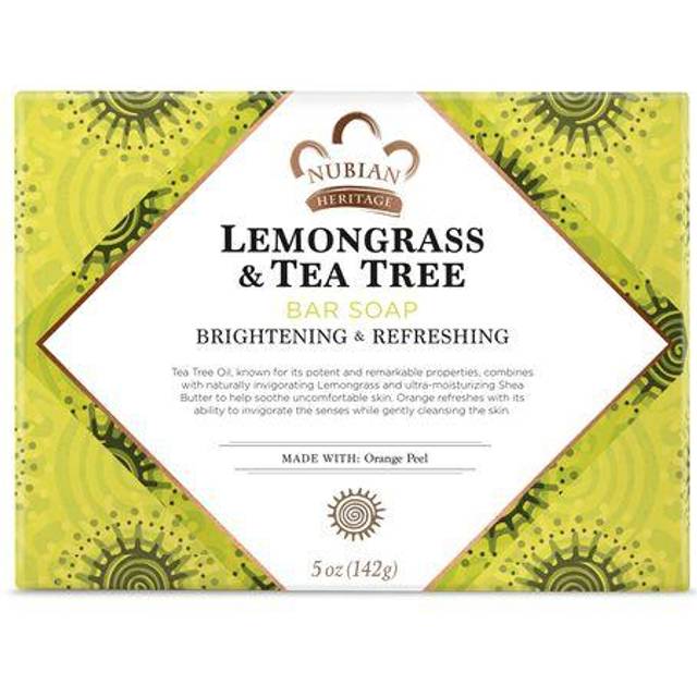 Pack of 4 x Nubian Heritage Bar Soap Lemongrass And Tea Tree With Orange Peel 5 oz