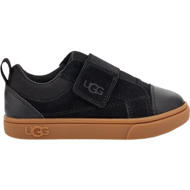 UGG® Rennon Low Sneaker for Kids in Black, Size 9, Leather/Polyester