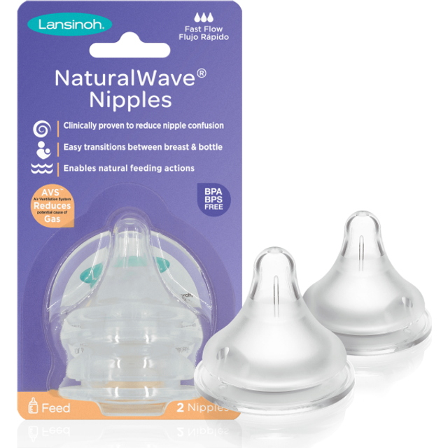 Lansinoh, NaturalWave® Nipple, Fast Speed, 2 Nipples