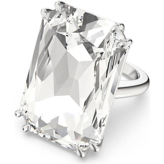 Mesmera cocktail ring, Octagon cut, White, Rhodium plated - 52