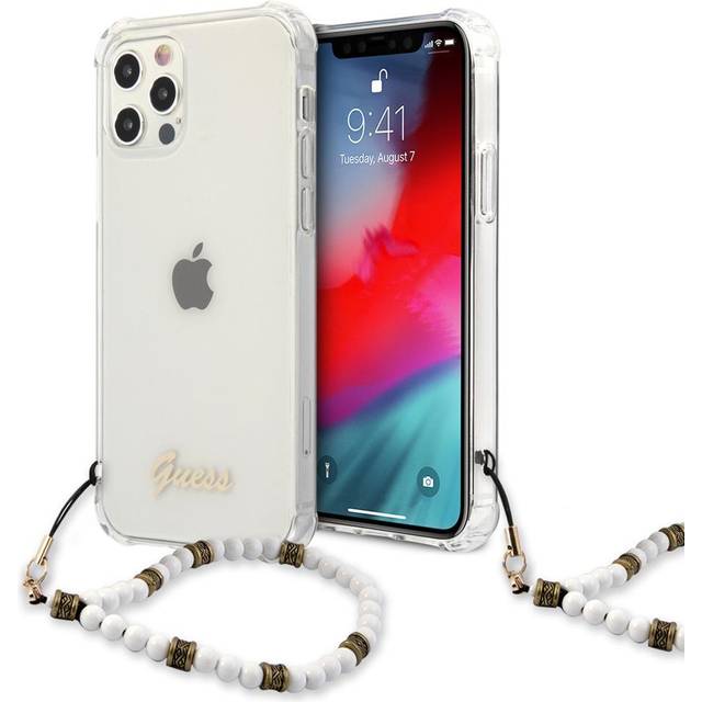 Guess Skal iPhone 12 & 12 Pro Vit Pearl - Transparent