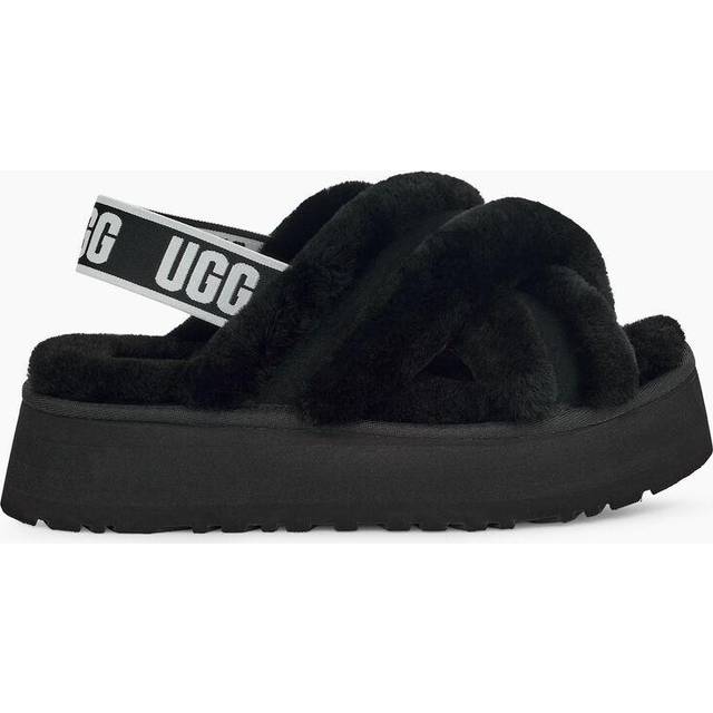 (WMNS) UGG Disco Cross Slide 'Black' - black - 8