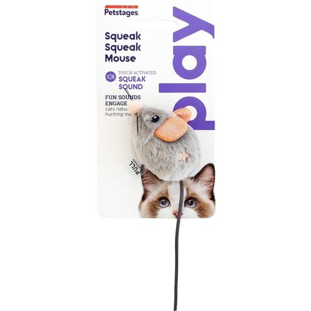Petstages Squeak Squeak Mouse - Kattleksak - Av plysch - Kattmynta