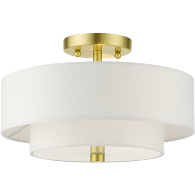 Livex Claremont 3-Light Brushed Nickel Ceiling Mount