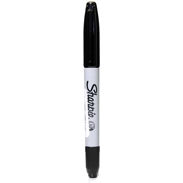 Sharpie 32201 Twin-Tip Permanent Marker  Fine/Ultra Fine  Black (SAN32