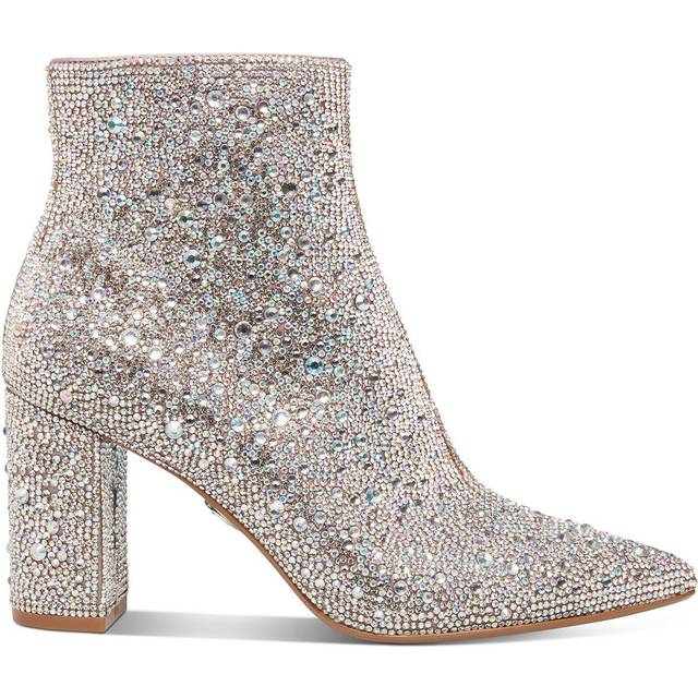 Betsey Johnson Womens Cady Embellished Ankle Boots Silver 9 Medium (B