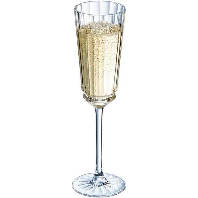 Eclat Cristal d'Arques Paris Macassar Glass Flute, Set of 6, 170ml, Clear