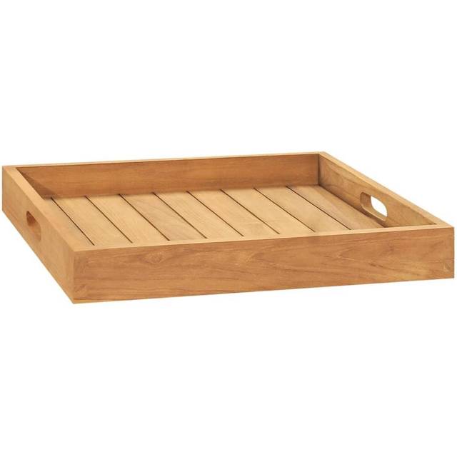 vidaXL Serving Tray 50x50 cm Solid Teak Wood - Brown