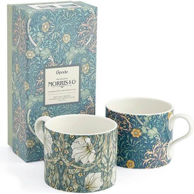 Portmeirion Hem & Gåvor Spode Morris & Co Pimpernel och Sjögräs Design Set med 2 Muggar Förpackad Portmeirion, Flerfärgad (MCOK8726-XG)