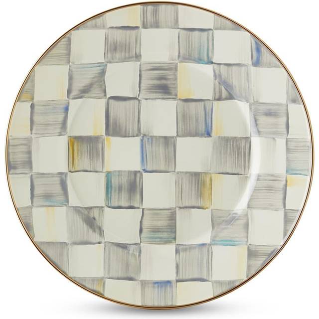 Mackenzie-Childs Sterling Check Enamel Dinner Plate