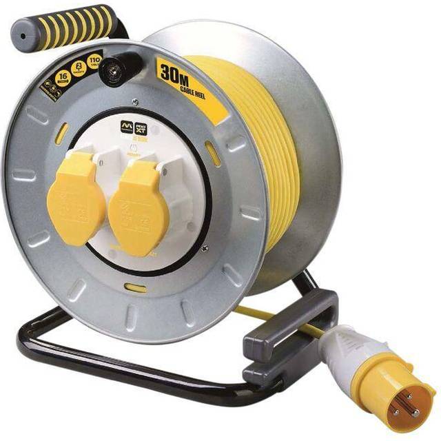 Masterplug pro-xt metal cable reel 110v 16a thermal cut-out 30m mstotmu30162