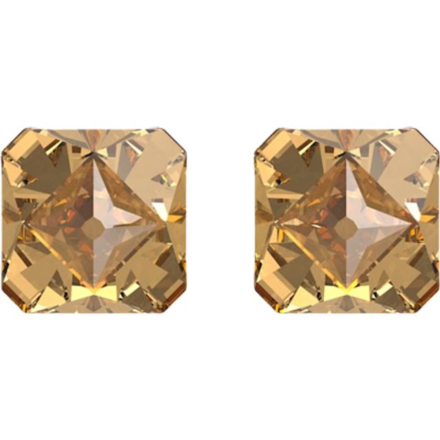 Swarovski Chroma Gold Tone Plated Yellow Crystal Stud Earrings 5613680