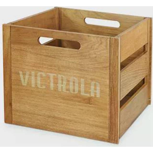 Victrola Wooden Crate - Table Top Album Holder and Organizer for All R