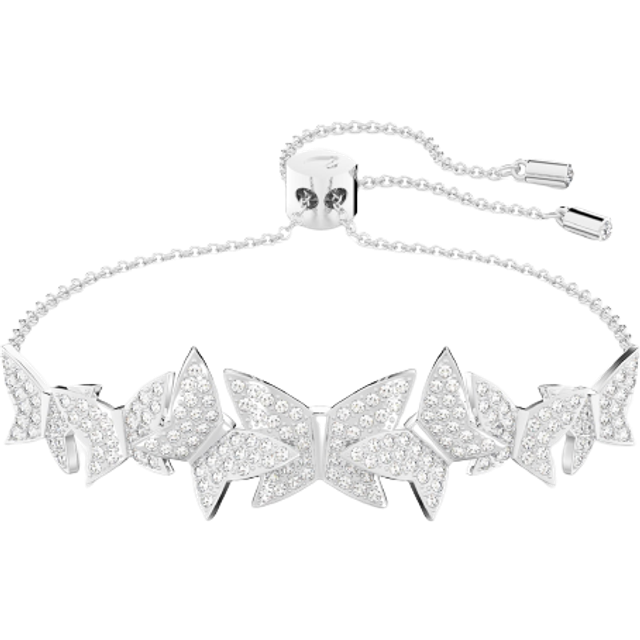 Idyllia Lilia bracelet, Butterfly, White, Rhodium plated - OS