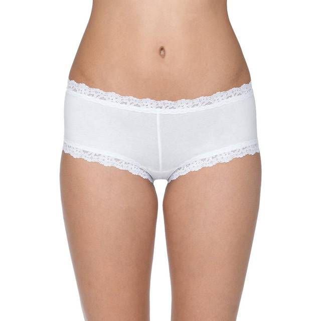Low-Rise Organic Cotton Boyshorts - WHITE - Large