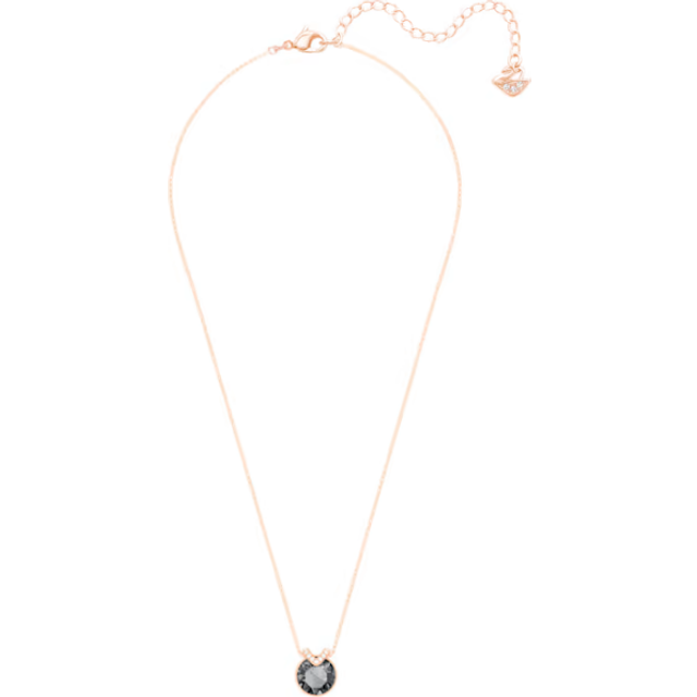 Bella V pendant, Round cut, Grey, Rose gold-tone plated - OS