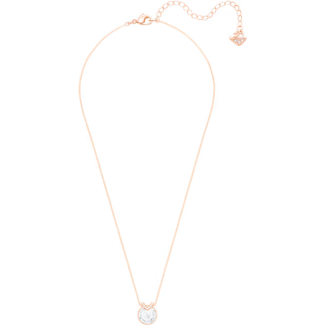 Bella V pendant, Round cut, White, Rose gold-tone plated - OS