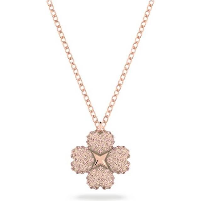 Latisha pendant, Flower, Pink, Rose gold-tone plated