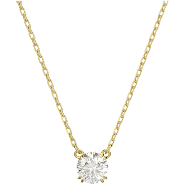 Swarovski Constella hänge, rund skuren, vit, guldfärgad