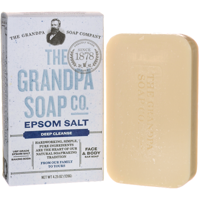 The Grandpa Soap Co Face and Body Bar Soap Epsom Salt Deep Cleanse 4.25 oz