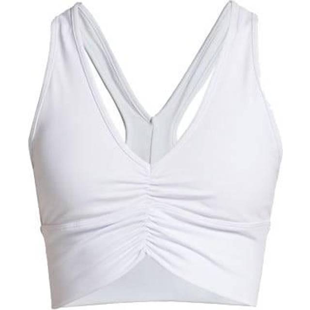 Alo Yoga Womens White Wild Thing V-neck Stretch-woven Bra S - WHITE
